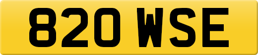 820 WSE private number plate
